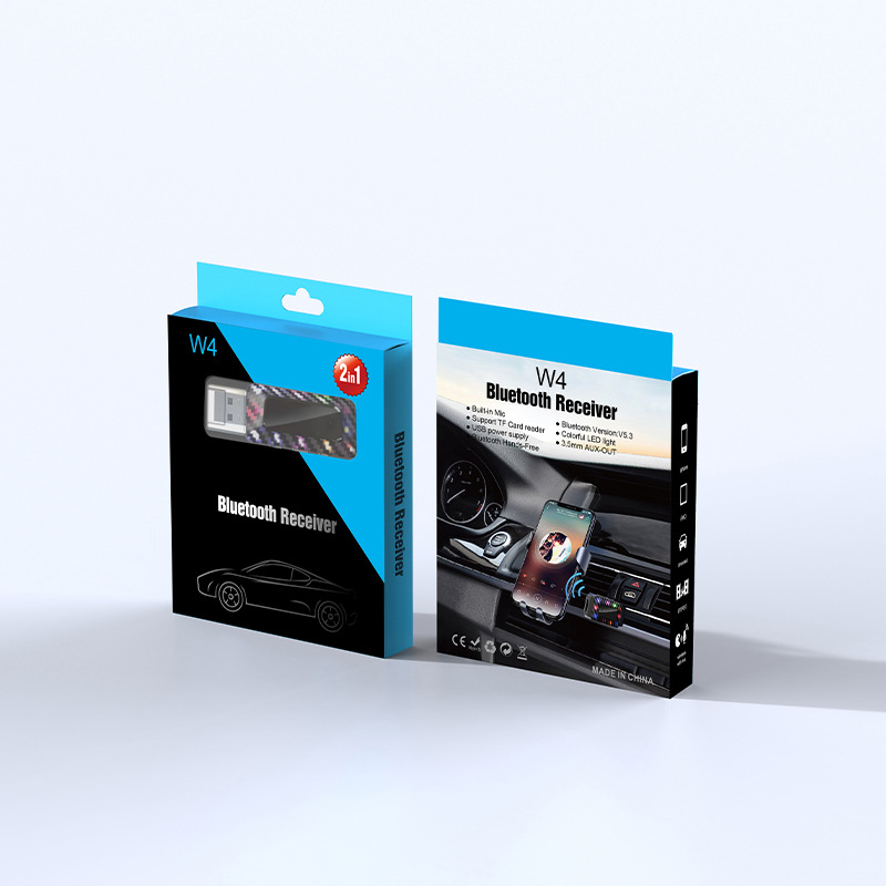 Cross border car bluetooth 5.3 receiver FM transmitter audio adapter wireless hands-free call TF card play