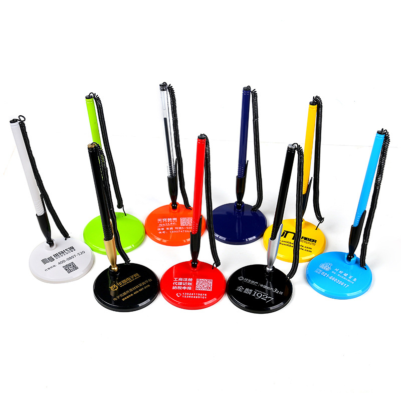 Counter pen custom logo front desk desktop paste fixed neutral pen custom Bank office signature pen
