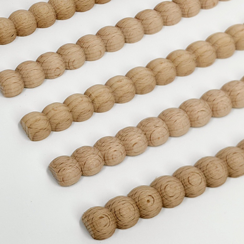 Amazon Solid Wood Carved Line DIY Photo Frame Background Decorative Line Pearl Line Pressed Edge Strip Waist Line Custom Beech Wood