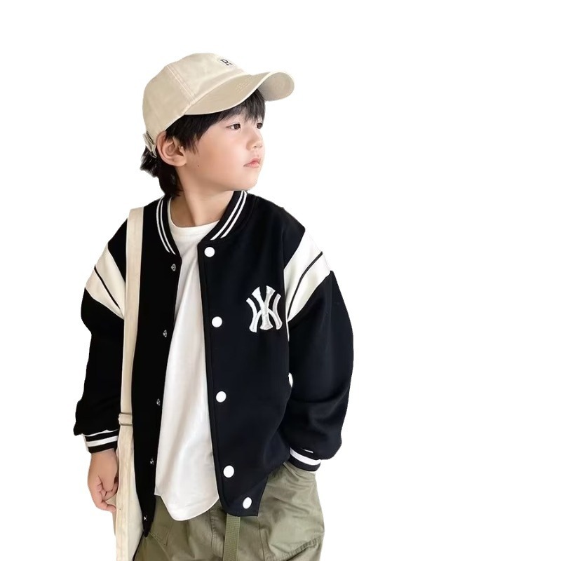 Children's Clothing, Boys' Baseball Uniform Jackets, Autumn and Winter New Fashionable Kidsren's Spring Sports Jackets, Medium and Large Kidsren's Tops, Trendy