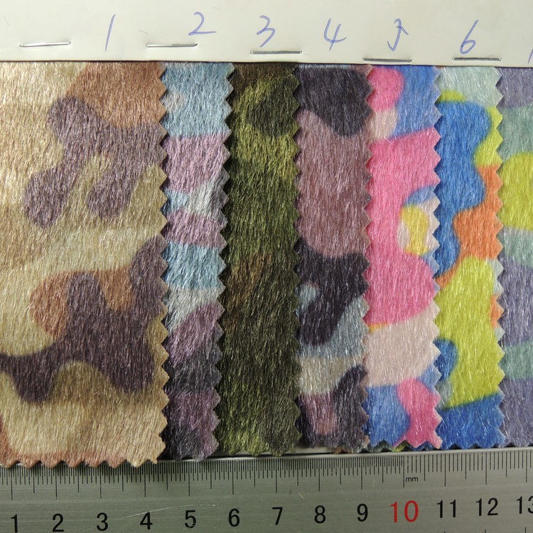 Imitation Horse Hair Camouflage Zebra Pattern Cow Pattern Single-Sided Hair Transplant Bright Cow Hair Animal Print Shoes Boots Handbag Material