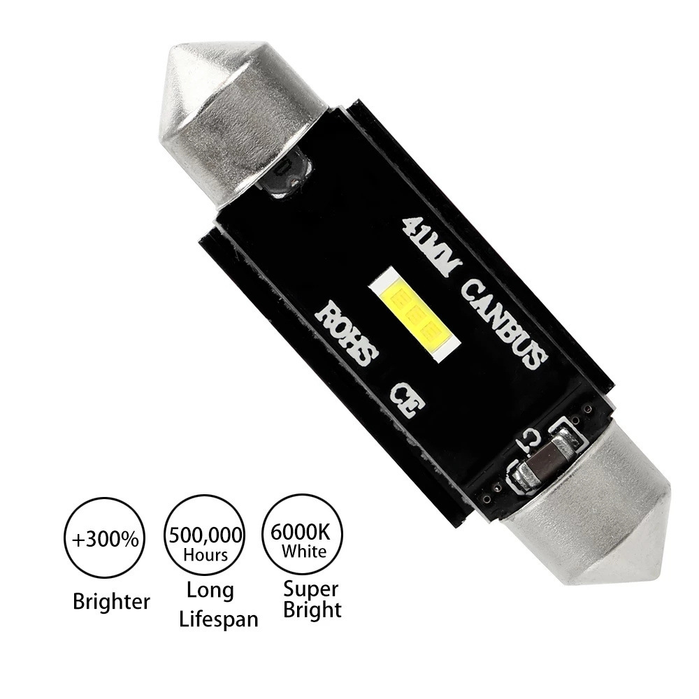 Car Led Reading Light Double Tip 1860 1Smd High Brightness Roof Light License Plate Light Compartment Light Wide Voltage Decoding Car Light