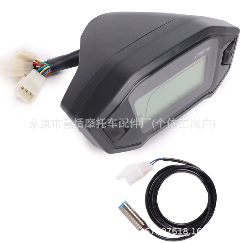 7-Color Adjustable Universal Motorcycle Lcd Digital 1000Rpm Speedometer Backlight Motor Vehicle 2-4 Cylinder Odometer