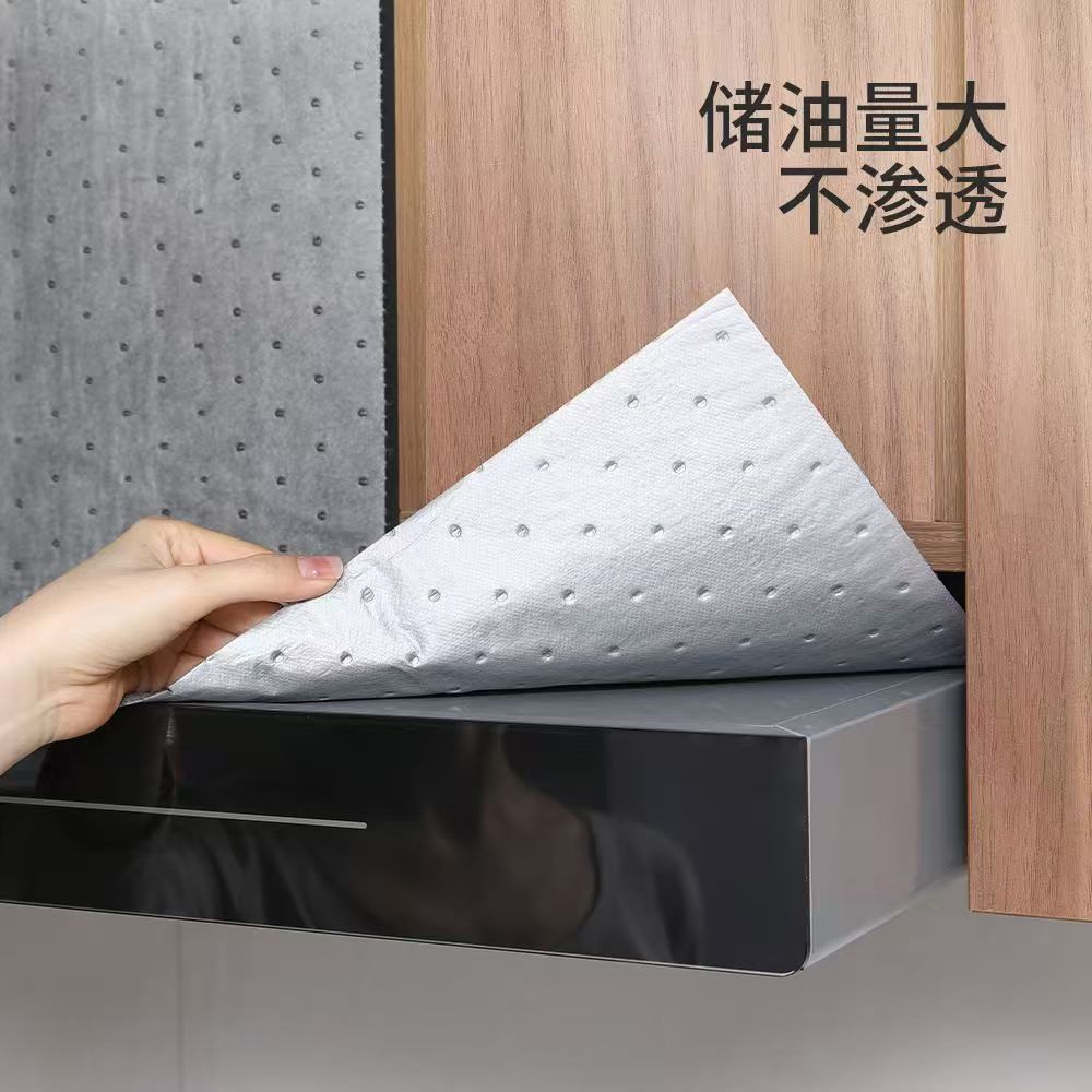 The New Thickened Gray Film Oil-Proof Pad on the Top of the Range Hood Can Be Freely Cut, Oil-Proof and Dust-Proof Kitchen Universal Oil-Absorbing Cotton