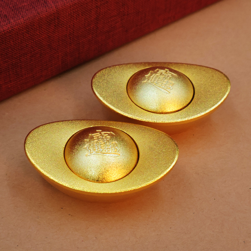 Sand Gold Solid Ingot Home Living Room Artificial Rotating Ingot Ornaments Large Cornucopia Frosted Ingot Customization