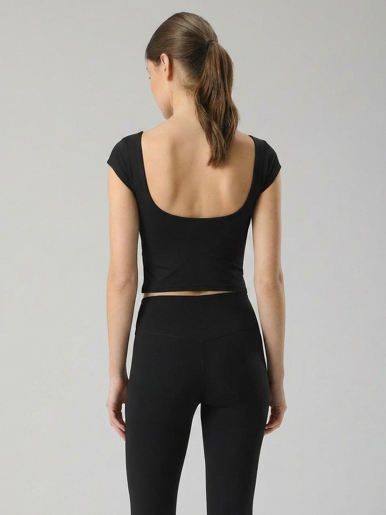 2026 Spring New Cross-Border Customized Quick-Drying Shaping Sports Short-Sleeve Yoga Running Top, Same Style as on Amazon