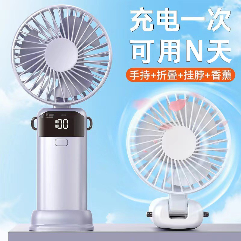 Новый переносной маленький вентилятор, складной настольный ароматерапевтический вентилятор с USB для шеи, оптовая продажа