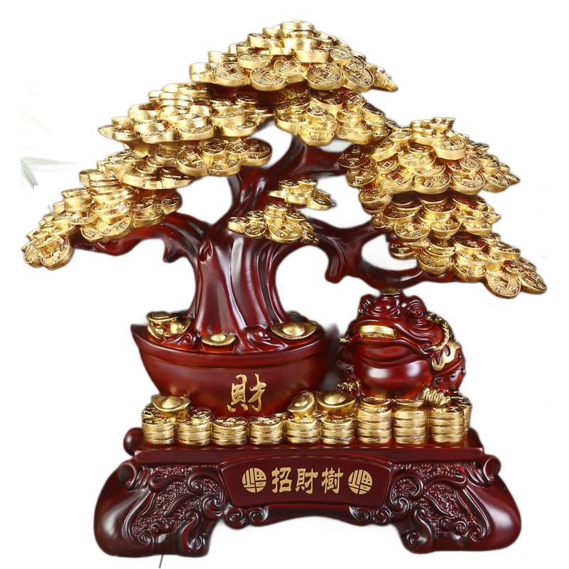 New Fortune Tree Money Tree Lucking Tree Resin Crafts Ornaments Office Home Opening Decoration Gifts