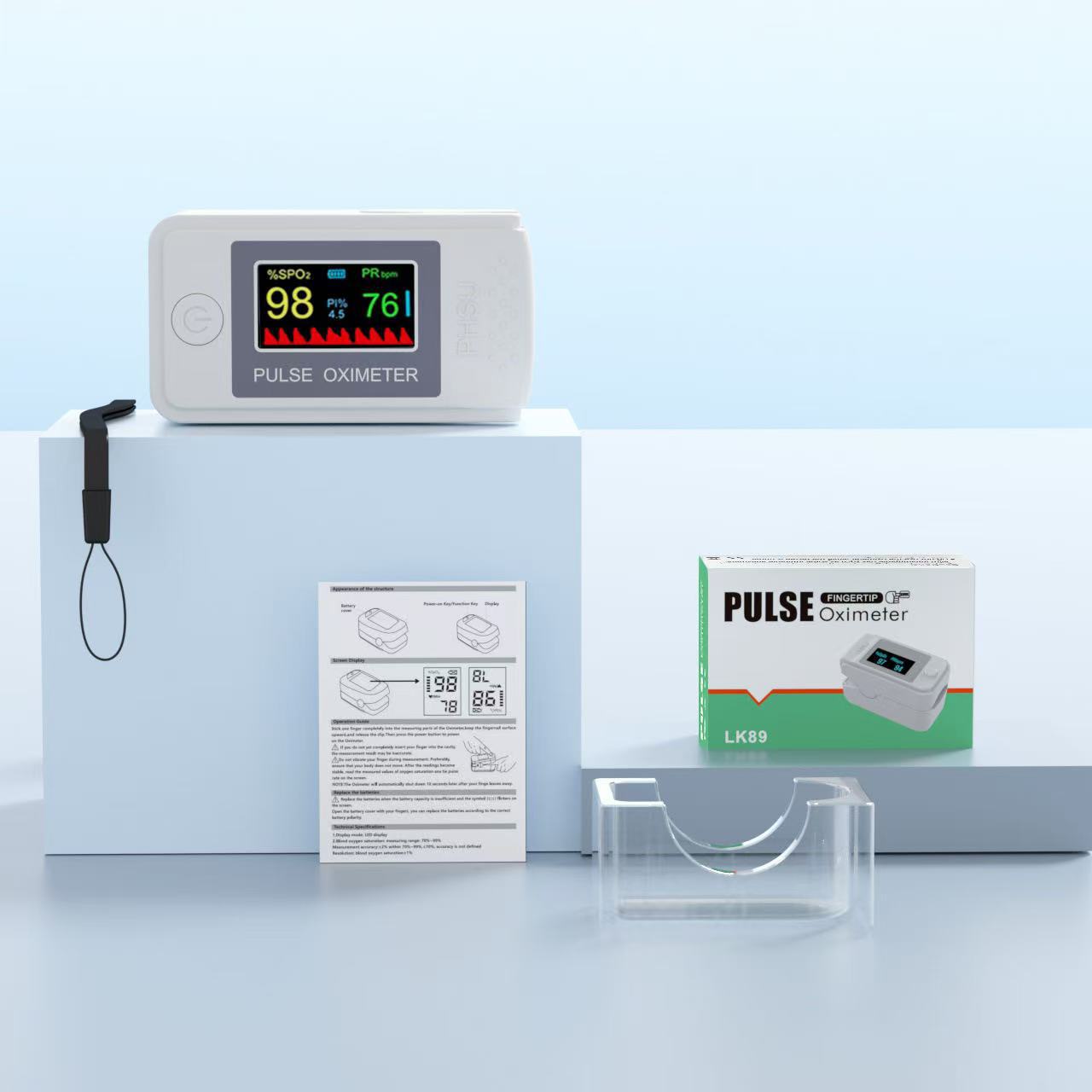 Cross-Border Tft Finger Clip Pulse Oximeter Heart Rate Measurement Fingertip Blood Oxygen Saturation Monitor Export Batch