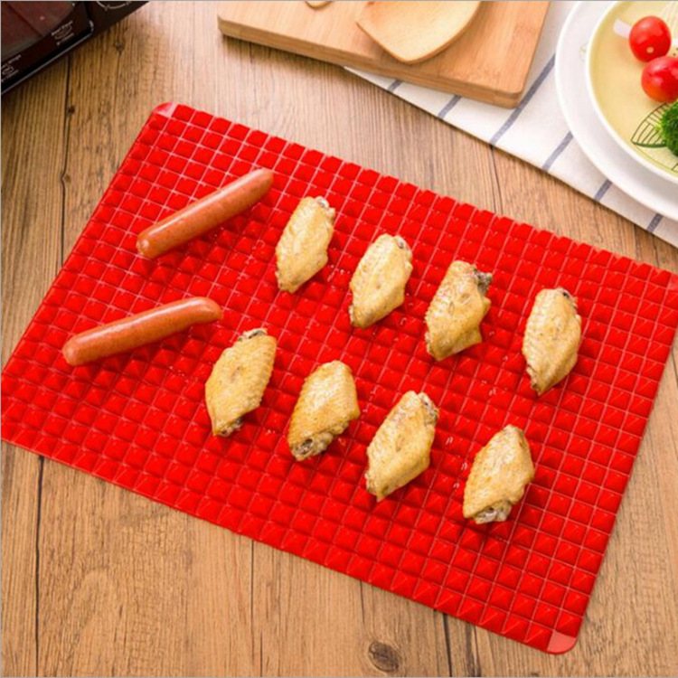 in stock Hot Sale Microwave Oven Baking Mat Pyramid Silicone Barbecue Mat Outdoor Picnic Barbecue Oil Filter Mat Multifunctional
