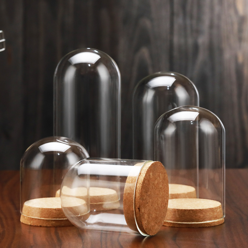 Glass Cover Cork Dust Cover Cake Cover Micro Landscape Clay Glass Cover Christmas Gift