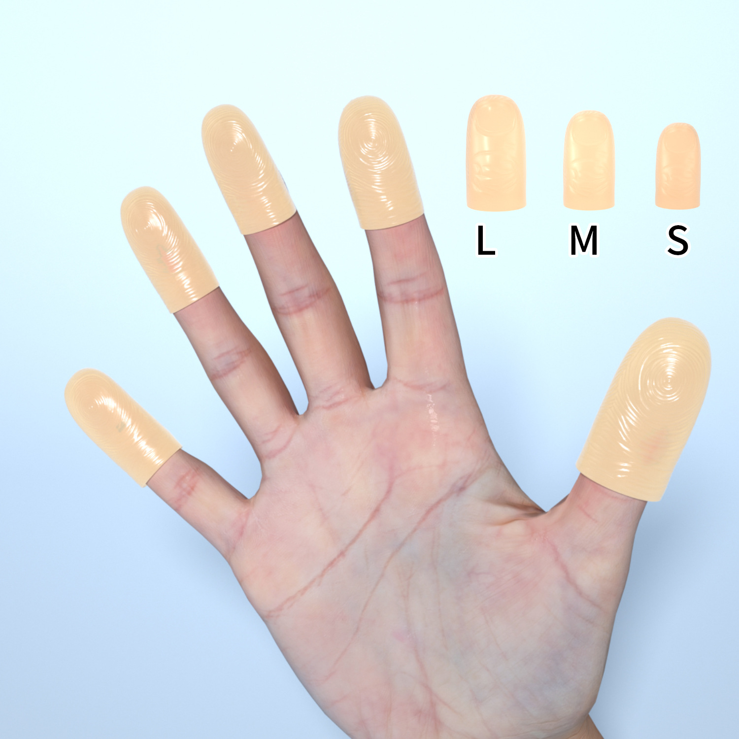 Silicone Fake Finger Cover Thickened Nail Cover for Index Finger, Middle Finger, Thumb Gloves Finger