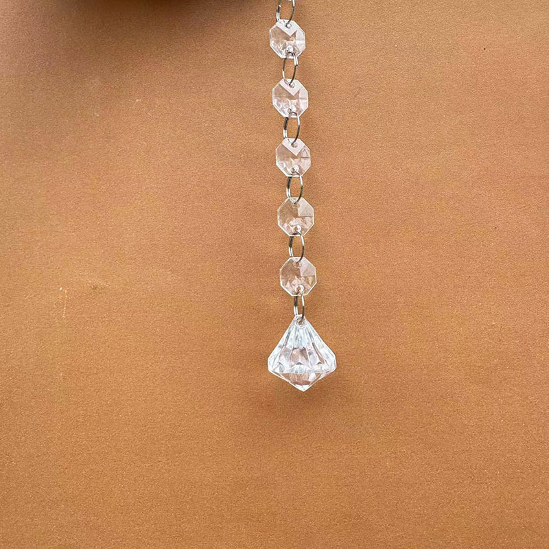 DIY acrylic crystal octagonal beads finished wear bead curtain door curtain crystal lamp accessories wedding beaded beads