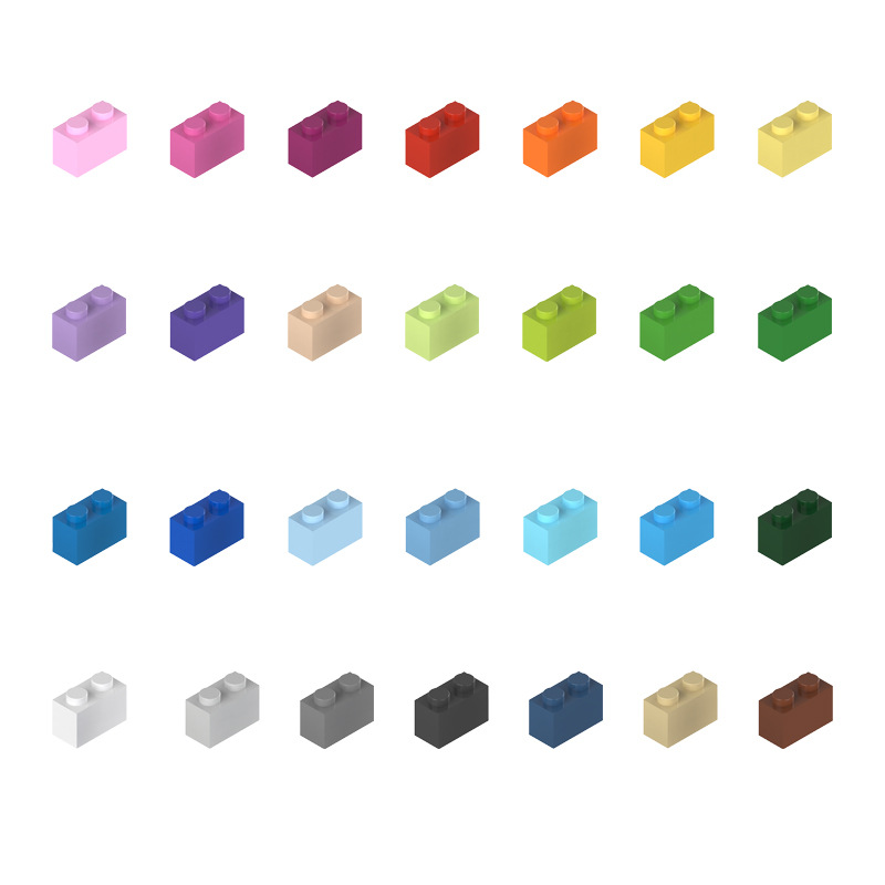 Cross-Border Small Particle Building Blocks Bulk Basic Accessories Weighed by Weight Thick Bricks 1X2 Parts Amazon