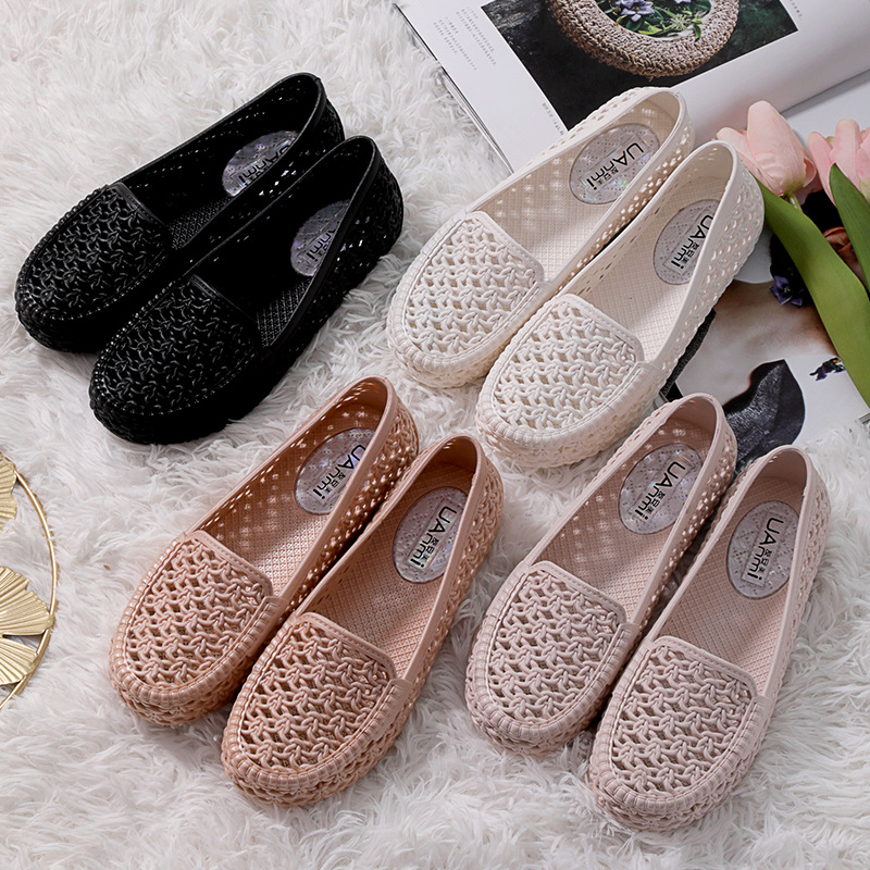 Весенние новые повседневные женские туфли, белые туфли, женские ПВХ сандалии, обувь для медсестер, обувь для матерей среднего и пожилого возраста, уличная обувь