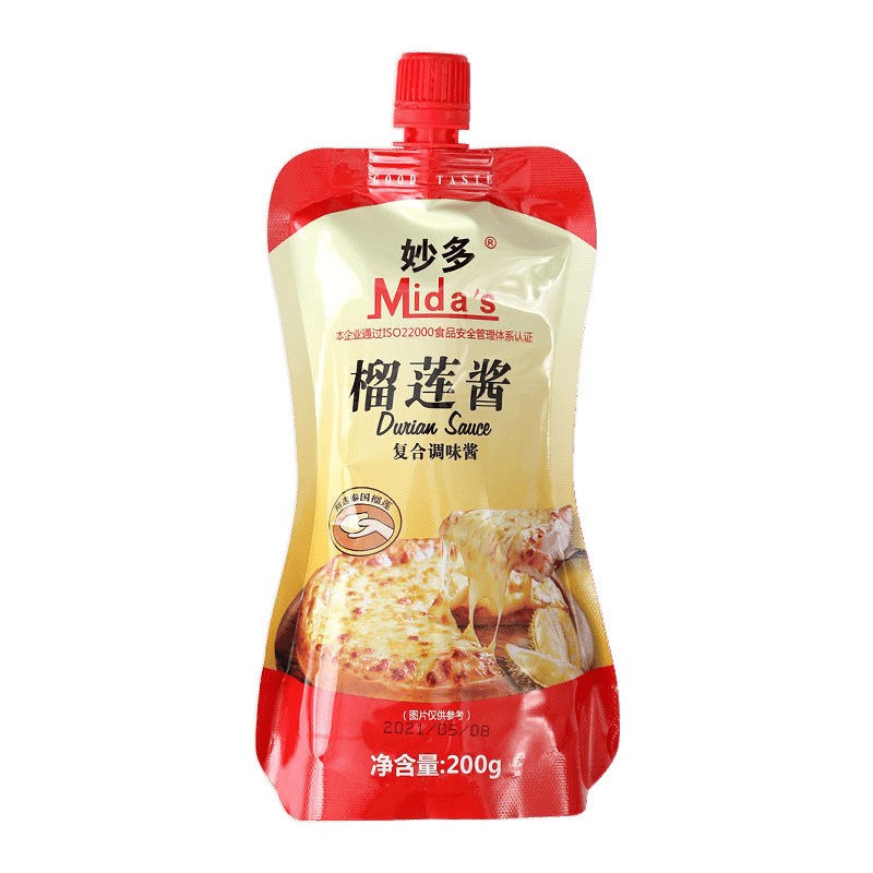 Miaoduo Durian Sauce Commercial Durian Crispy Toast Dessert Fried Yogurt Baked Salad Layer Cake Making Pizza Wholesale