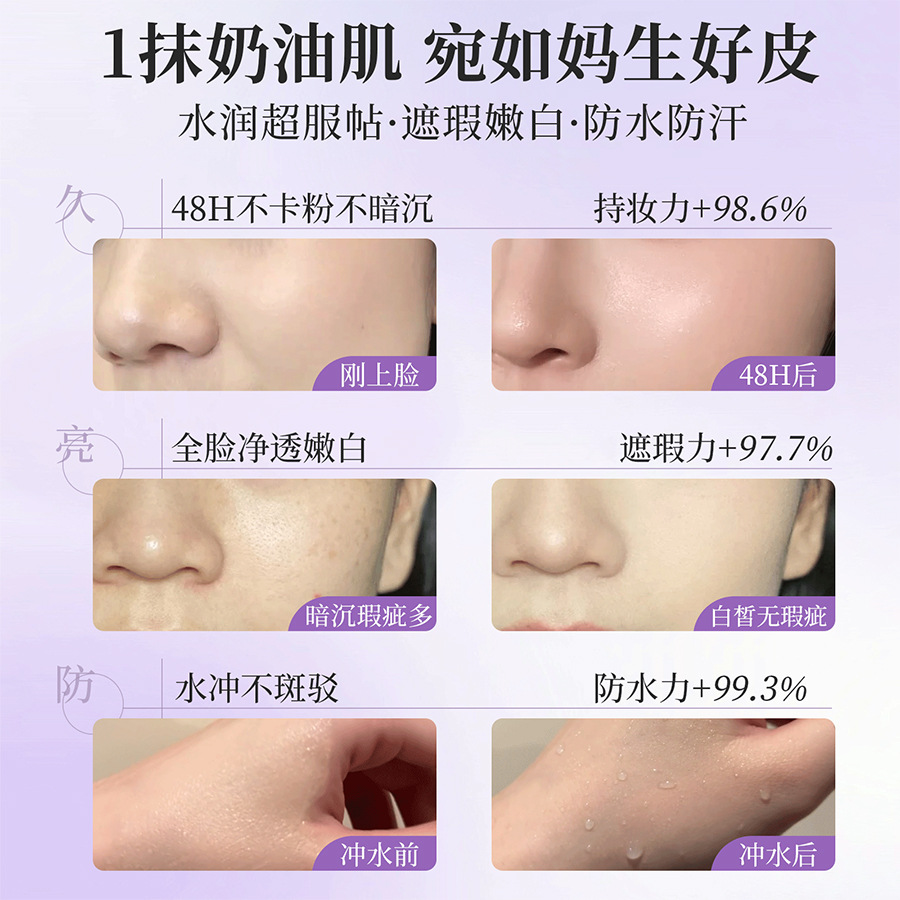 Processed and Customized Nourishing Isolation Cream, Makeup Primer, Moisturizing and Hydrating Concealer, Student Makeup Cream to Brighten Skin Tone