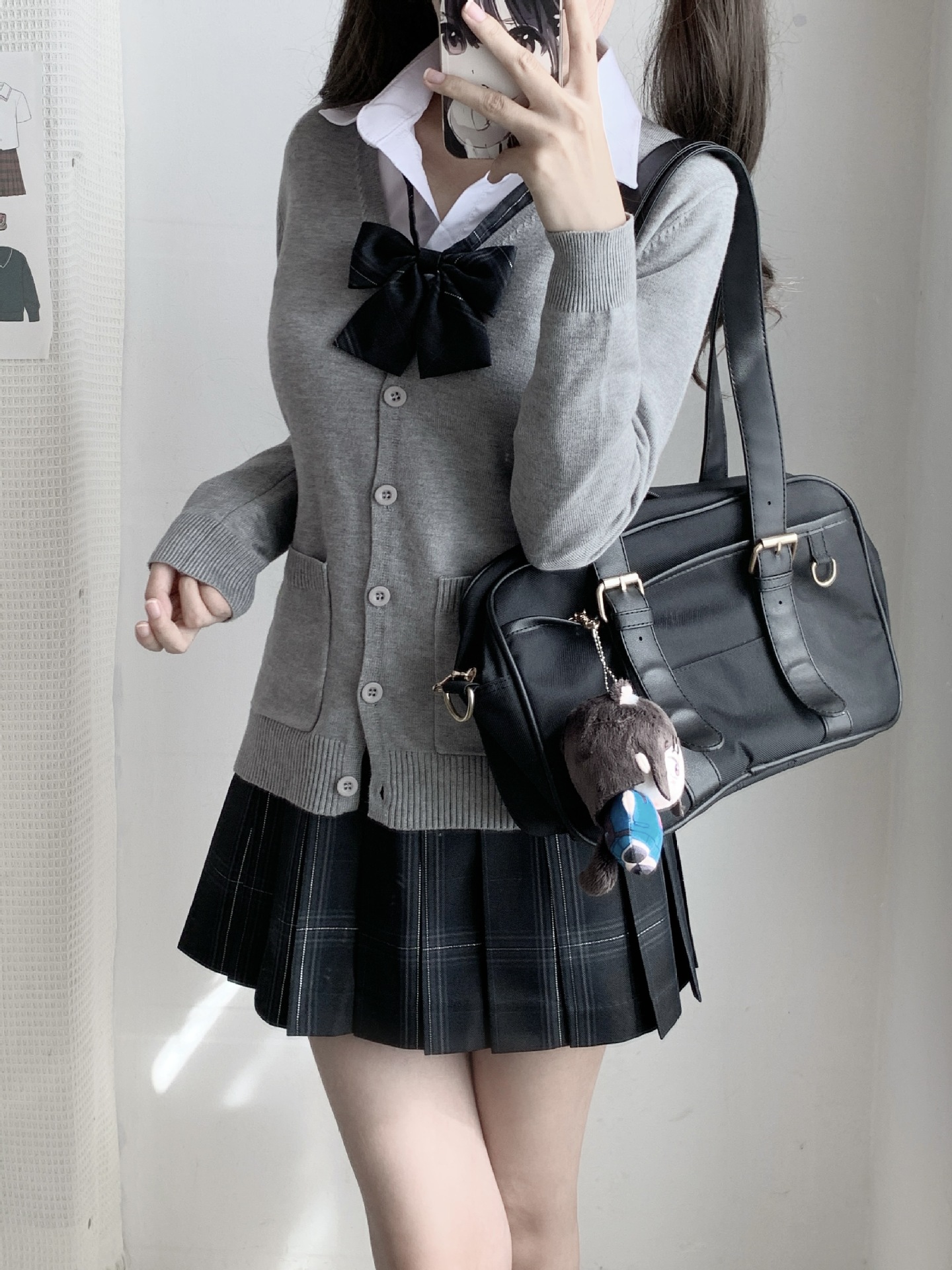 Original jk waist cardigan sweater solid color Japanese uniform college style long sleeve sweater autumn and winter women