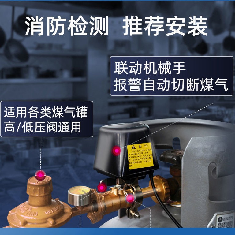 Likaan Gas Alarm Natural Gas and Liquefied Petroleum Gas Detector Sensor Automatic Shut-Off Valve Safety Intelligent Linkage