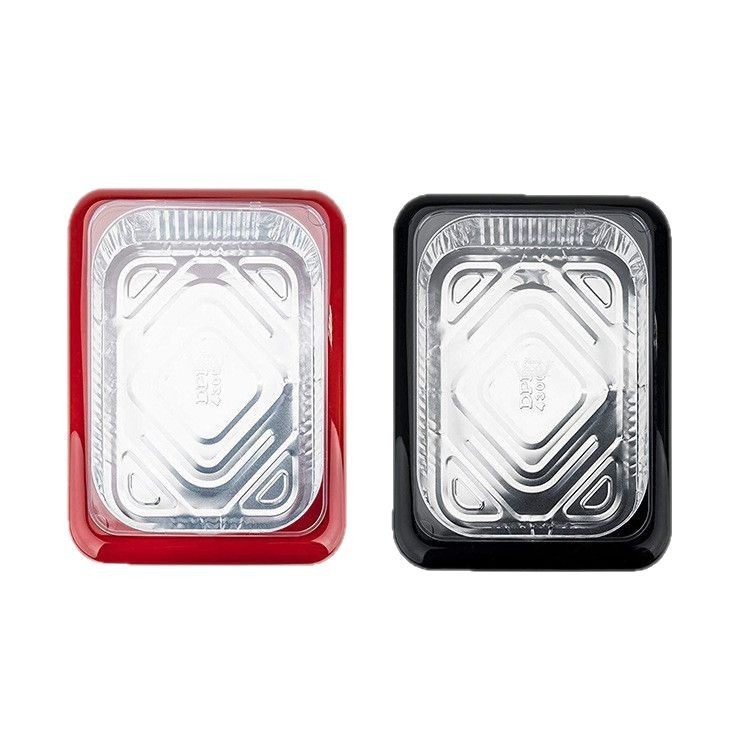 2 in 1 foil Fancy panz Tin Paper Preservation Box Tray Picnic Tin Paper Preservation Plastic Tray