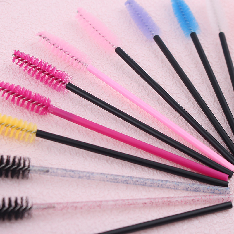 Disposable eyelash brush color eyelash comb eyebrow brush portable disposable makeup brush solid rod eyelash tool