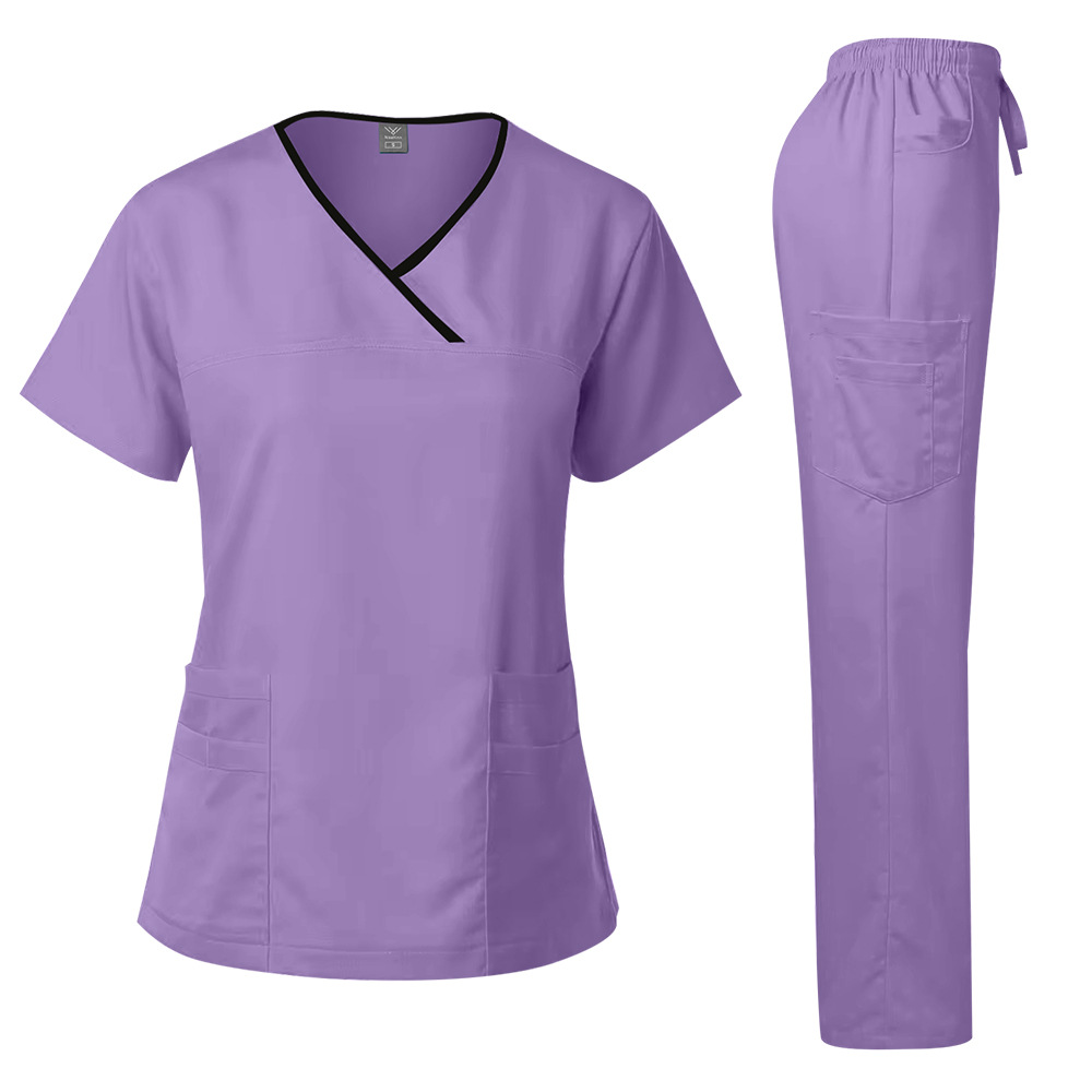 Amazon Foreign Trade Doctor Scrub Suit Medical Workwear Summer Scrub Suit Operating Room Surgical Gown Medical-Specific