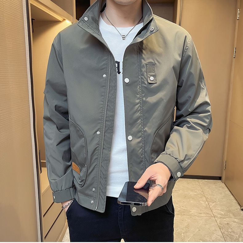 Новая куртка 2025 года для мужчин, повседневная, модная, рабочая, приталенная, весна-осень, ветровка