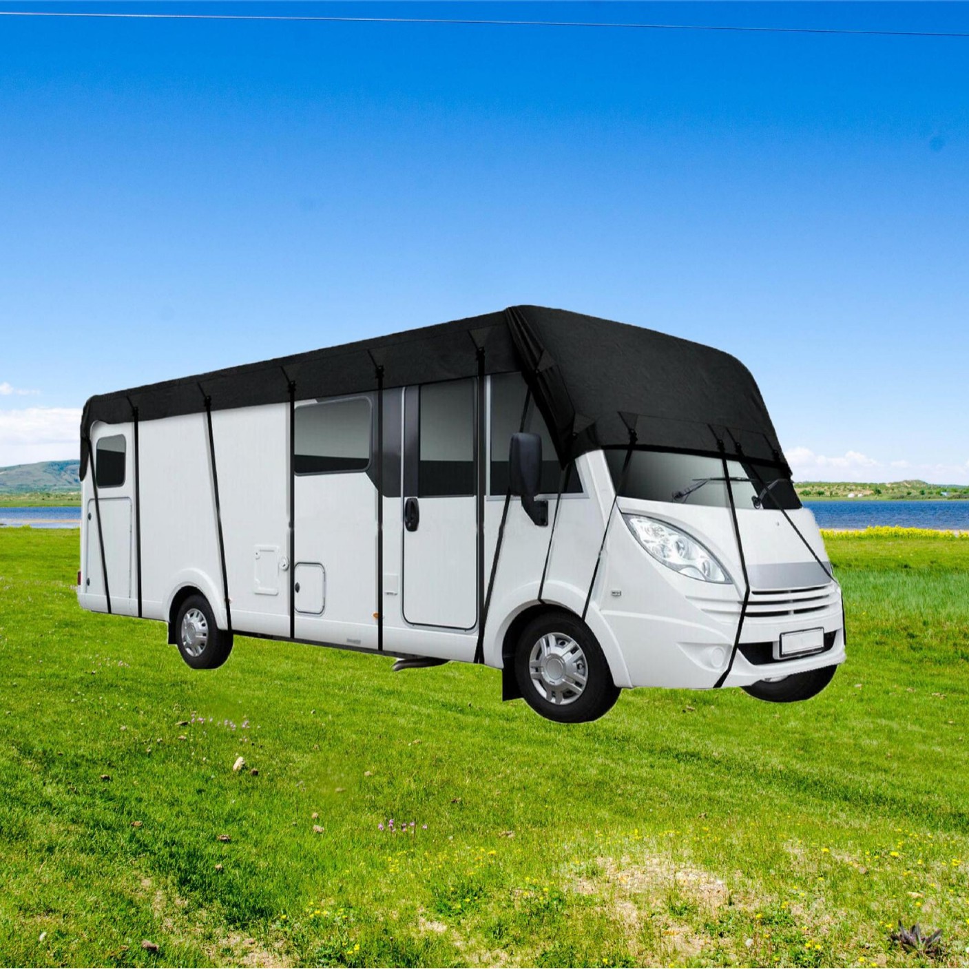 Amazon hot sale 210D Oxford cloth RV roof cover waterproof and dustproof RV sunshade protective car cover Factory Direct sale