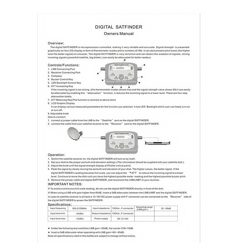 Direct Selling Satellite Finder Digital Tv Satellite Finder with Compass Sf-95Dr