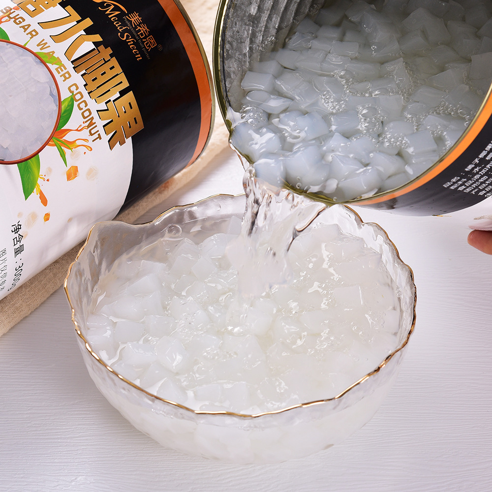 Manufacturer 3kg yellow peach diced peach strips coconut orange yellow peach coconut baking catering milk tea big barrel affordable pack