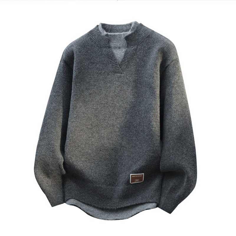Fake Two-Piece Men's Sweater Autumn and Winter 2025 New Thickened Casual Inner Knitwear Warm Sweater Winter Clothing