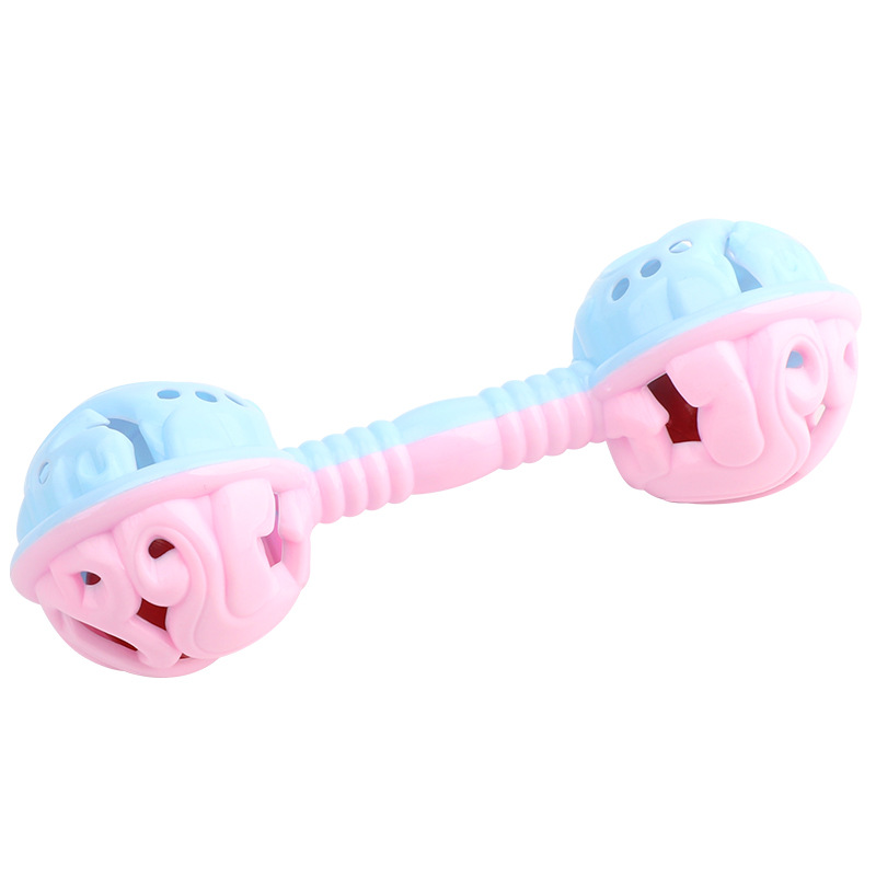 Cross-Border Specially Designed for Double-Headed Fun Rattle Baby Toys Baby Grasping Hand Toys Rattle Early Education Class Gifts