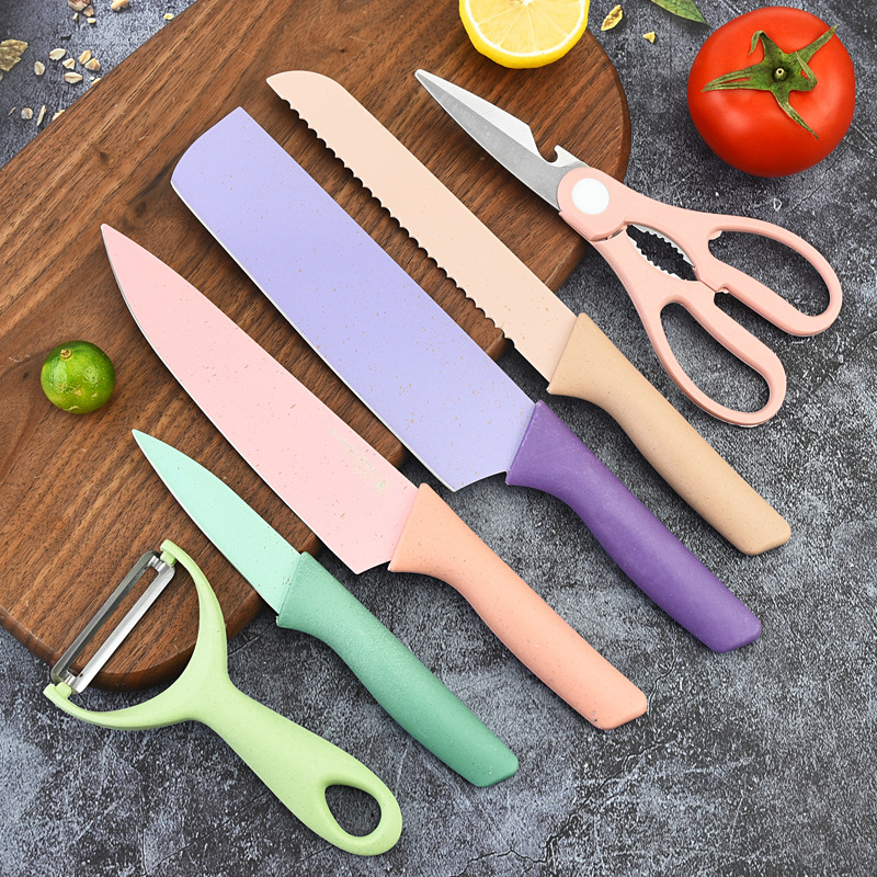 Набор кухонных ножей из шести предметов с мини-подарочной коробкой, популярный в Юго-Восточной Азии