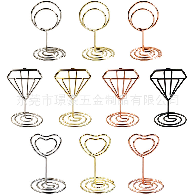 50/85/120/220mm Peacock Round Heart-Shaped Business Card Holder Note Holder Desktop Card Message Holder Cross-Border Ready Stock