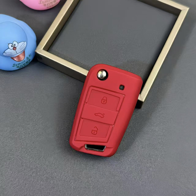 Suitable for the New Volkswagen Lavida Lingdu Tange Touran Tiguan L Silicone Skin-Feel Car Key Protective Cover