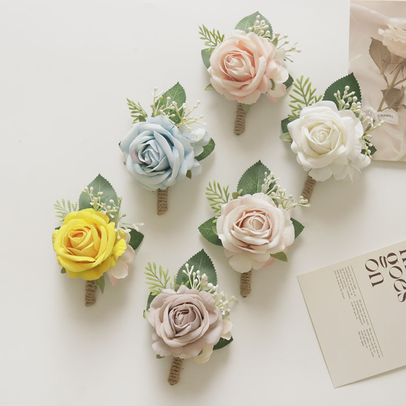 Korean-style Western-style Wedding Supplies Guest Banquet Celebration Wedding Corsage Simulation Flower Rose Flower Sister Wrist Flower