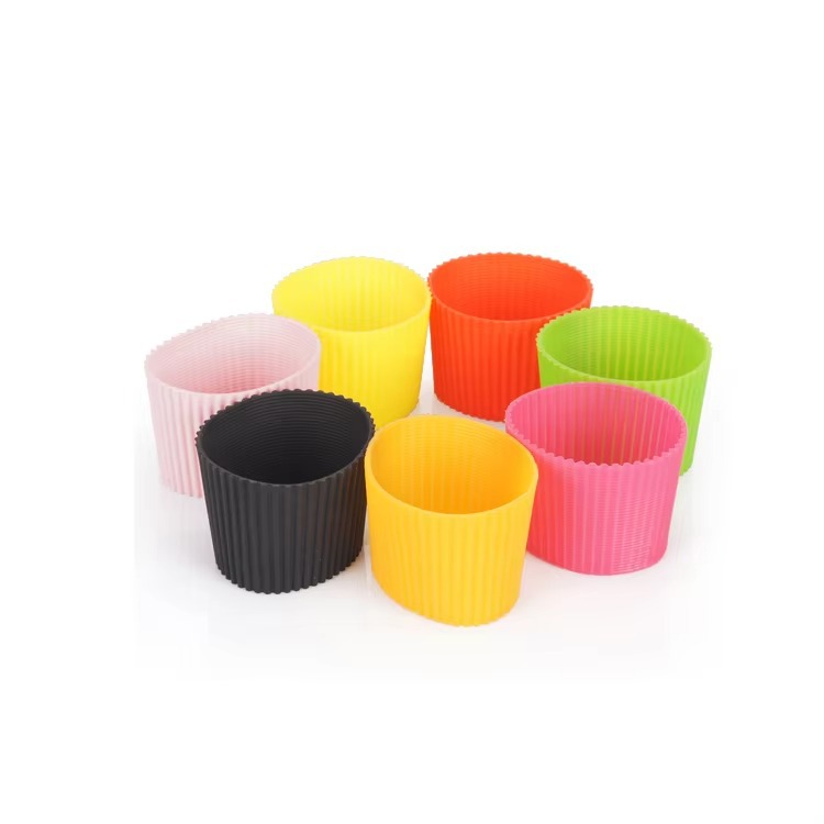 Manufacturer Customized Anti-Slip Insulated Silicone Cup Sleeve 12oz Cup Promotional Gift Silicone Cup Sleeve