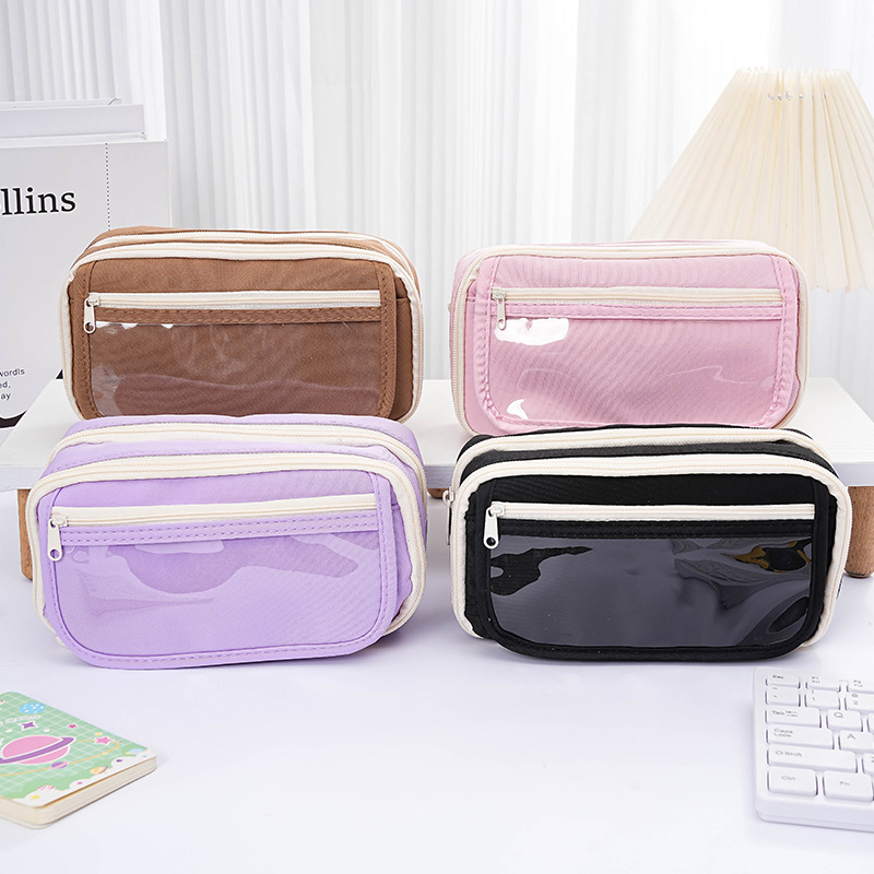 Kappi Bala Flip Pencil Bag Creative Cartoon Junior High School Male and Female Stationery Bag Large Capacity Dirty-Resistant Simple Pencil Bag