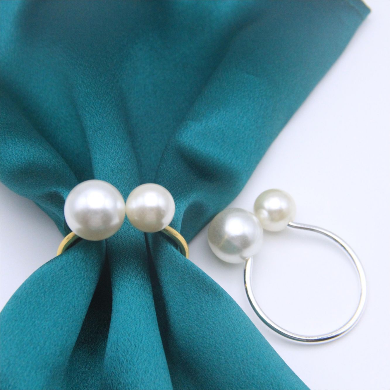 Cross-Border Creative Size Pearls European and American Hotel Napkin Ring Napkin Ring Napkin Buckle Wedding Table Wholesale