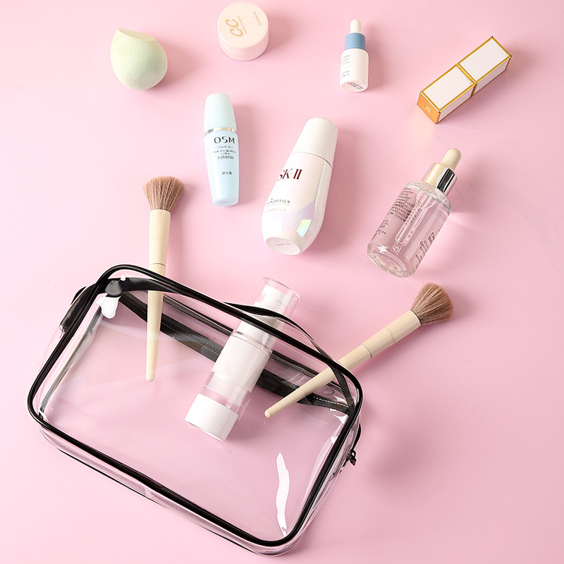 Portable Waterproof Toiletry Bag, Waterproof Zipper Bag, Pvc Visible Toiletry Bag, Small and Large Sizes, Business Trip Cosmetic Bag, Portable