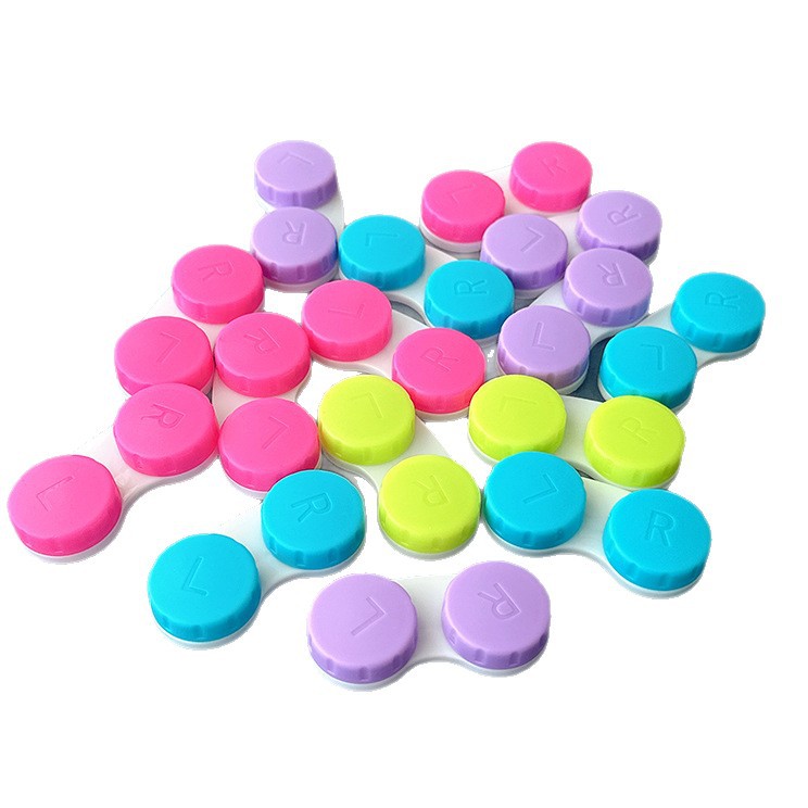 Direct Supply Quality Contact Lens Case Double Box Candy Color Single Contact Lens Box Double Box Wholesale Solid Color