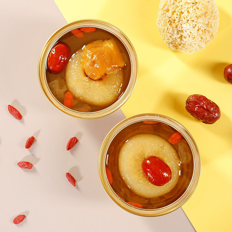 Stewed Pear Fruit Whole 260g Canned Fresh Stewed Small Bowl Loquat Pear Red Dates Fruity White Fungus Rock Sugar Pear Canned Food