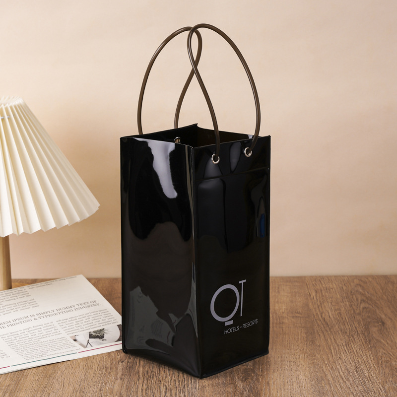 Spot Pvc Leak-Proof Iced Red Wine Tote Bag Wine Packaging Transparent Tote Bag Customizable Gift Bag