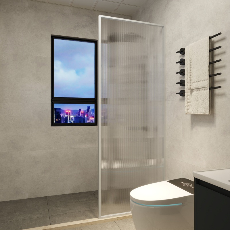 Extremely Narrow Aluminum Alloy Changhong Glass Partition Shower Room Dry and Wet Separation Half Wall Bathroom Bathroom Screen Bath Screen