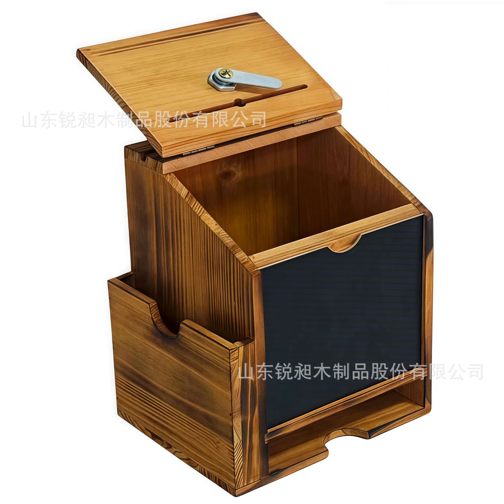 Cross-Border Wall-Mounted Wooden Letter Box, Solid Wood Voting Opinion Box, Wooden Suggestion Box with Lock, Donation Box
