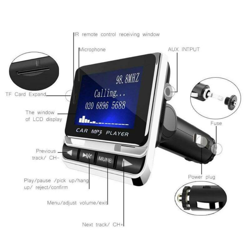 Car mp3 fm12b Bluetooth hands-free car FM transmitter large screen display can read U disk car MP3