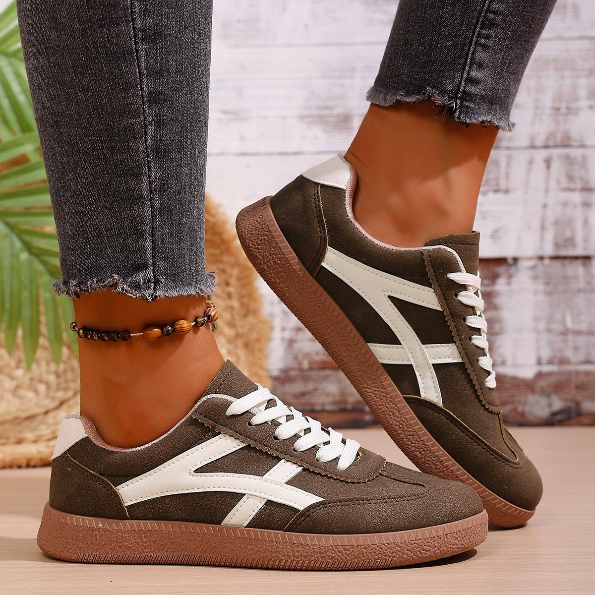 Ретро повседневные кроссовки с толстой подошвой, шнуровка, женский стиль преппи, спортивные кроссовки, новые кроссовки 2025 года