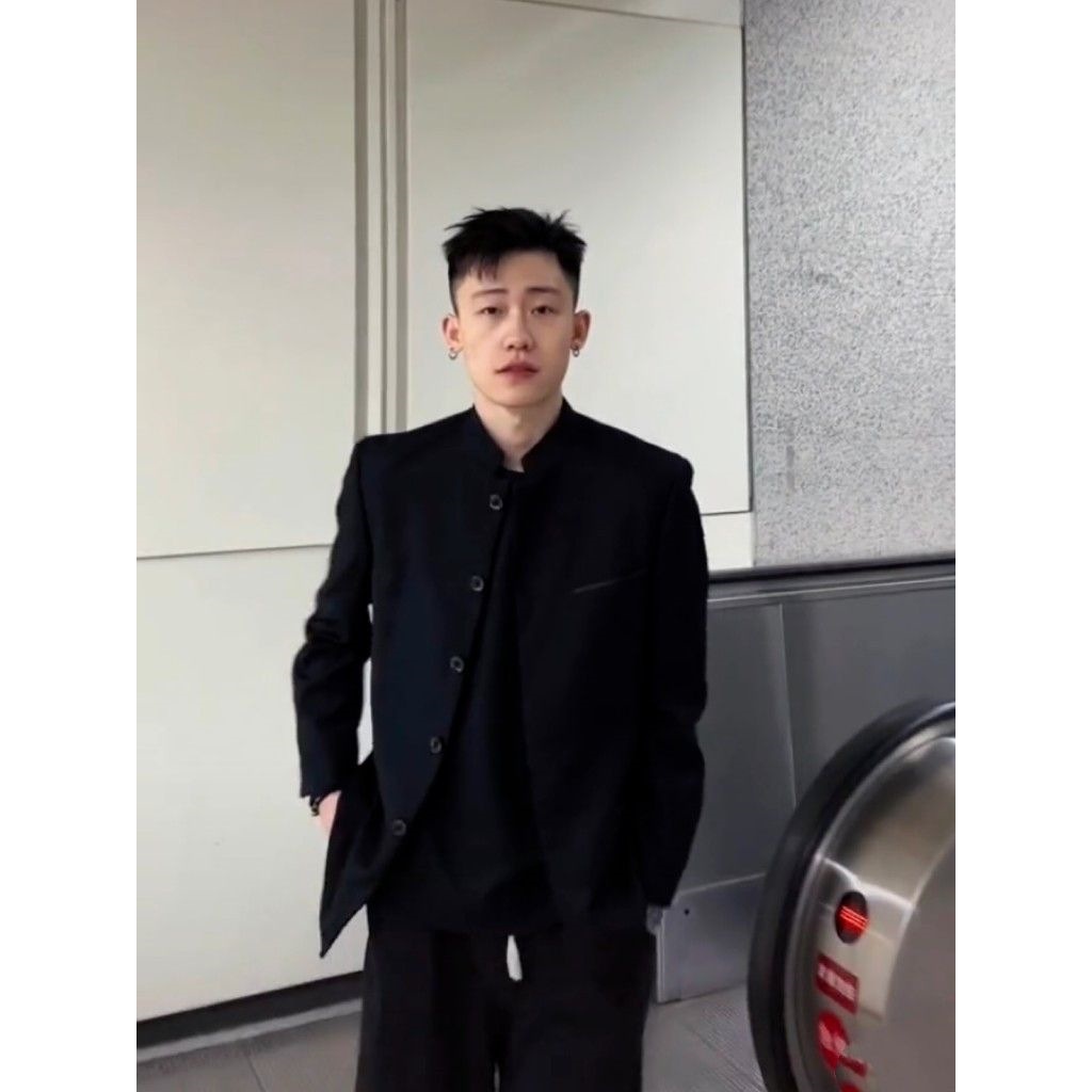 Men's Casual Top with a Stand Collar, Similar to the Style Worn by Internet Celebrities, New Chinese Style Trendy Jacket for Autumn and Winter