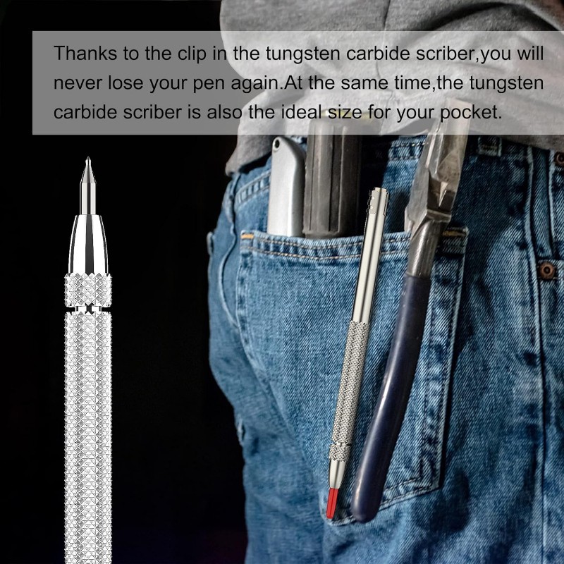 Replaceable Needle Strong Magnetic Scribing Pen Tungsten Steel Scribing Needle Ceramic Glass Cutter Scribing Marker Alloy Marble Pen Professional