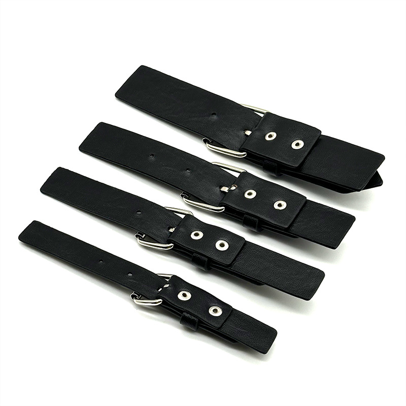 Leather Head Buckle Half Belt Pu Leather Metal Buckle Leather Tab Sweater Windbreaker Coat Collar Decorative Belt Buckle